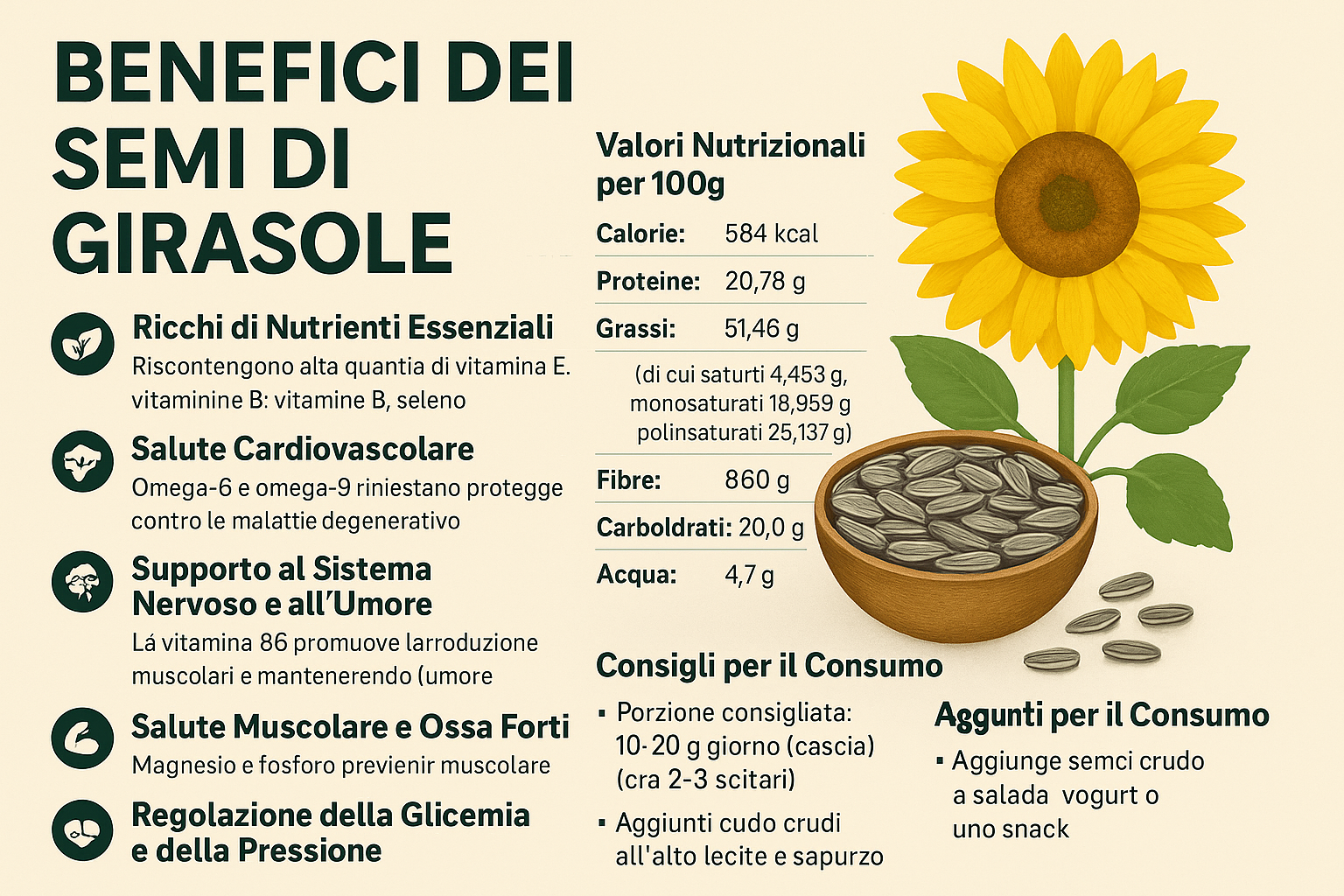 Benefici dei Semi di Girasole